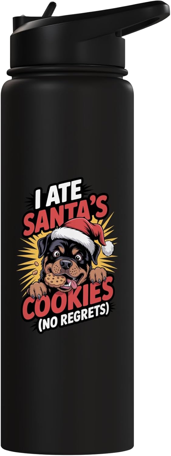 Botella de agua acero inoxidable perro Rottweiler navidad sin BPA