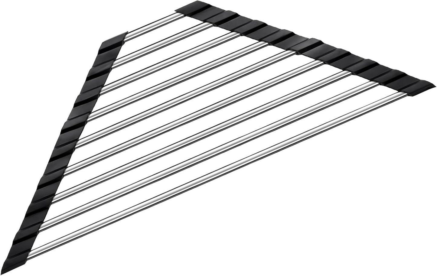 Estante triangular para secar platos en fregadero con soporte para esponja