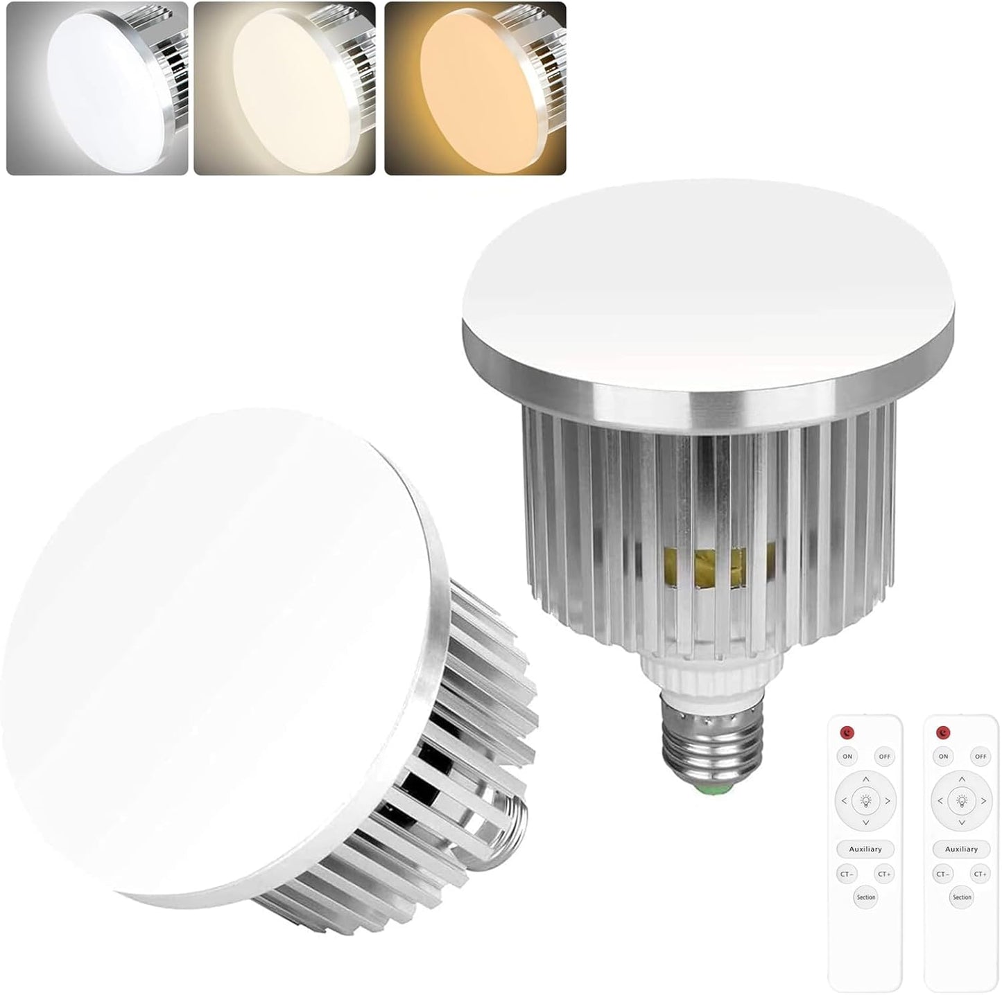 2 Bombillas LED E27 Regulables 3000-5500K Control Remoto