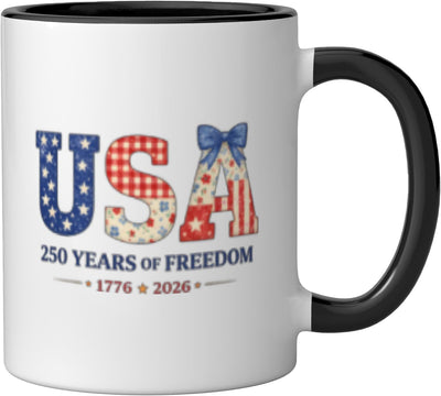 Taza Cerámica Aniversario 250 Años EE.UU. Negro/Blanco
