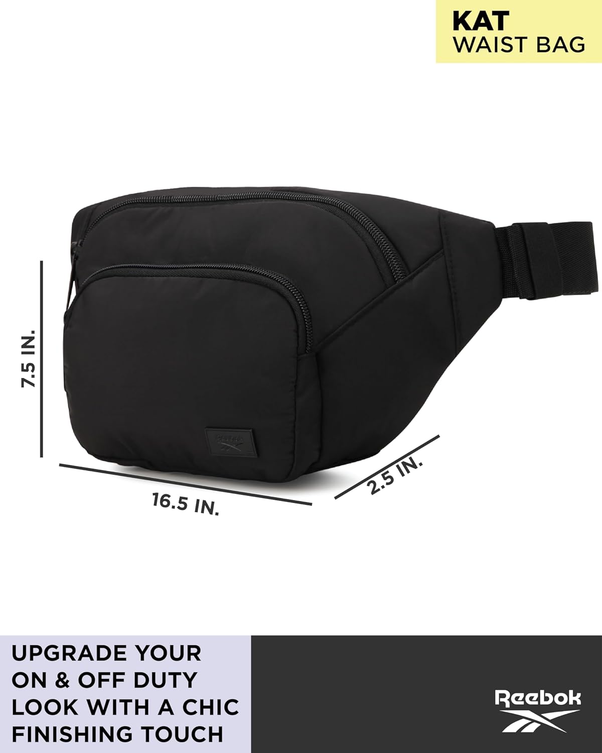 Riñonera cruzada ajustable para mujer y hombre color negro