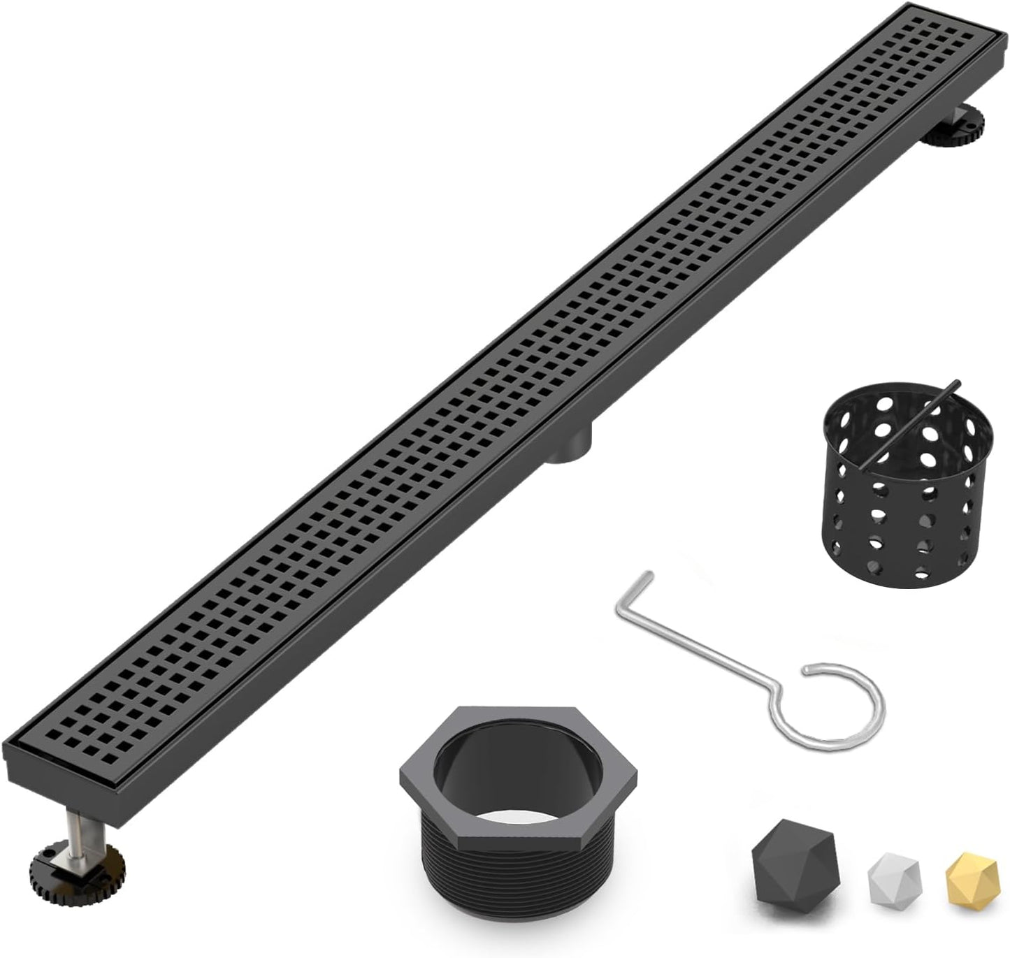 Drenaje ducha lineal acero inox 36pulg negro mate