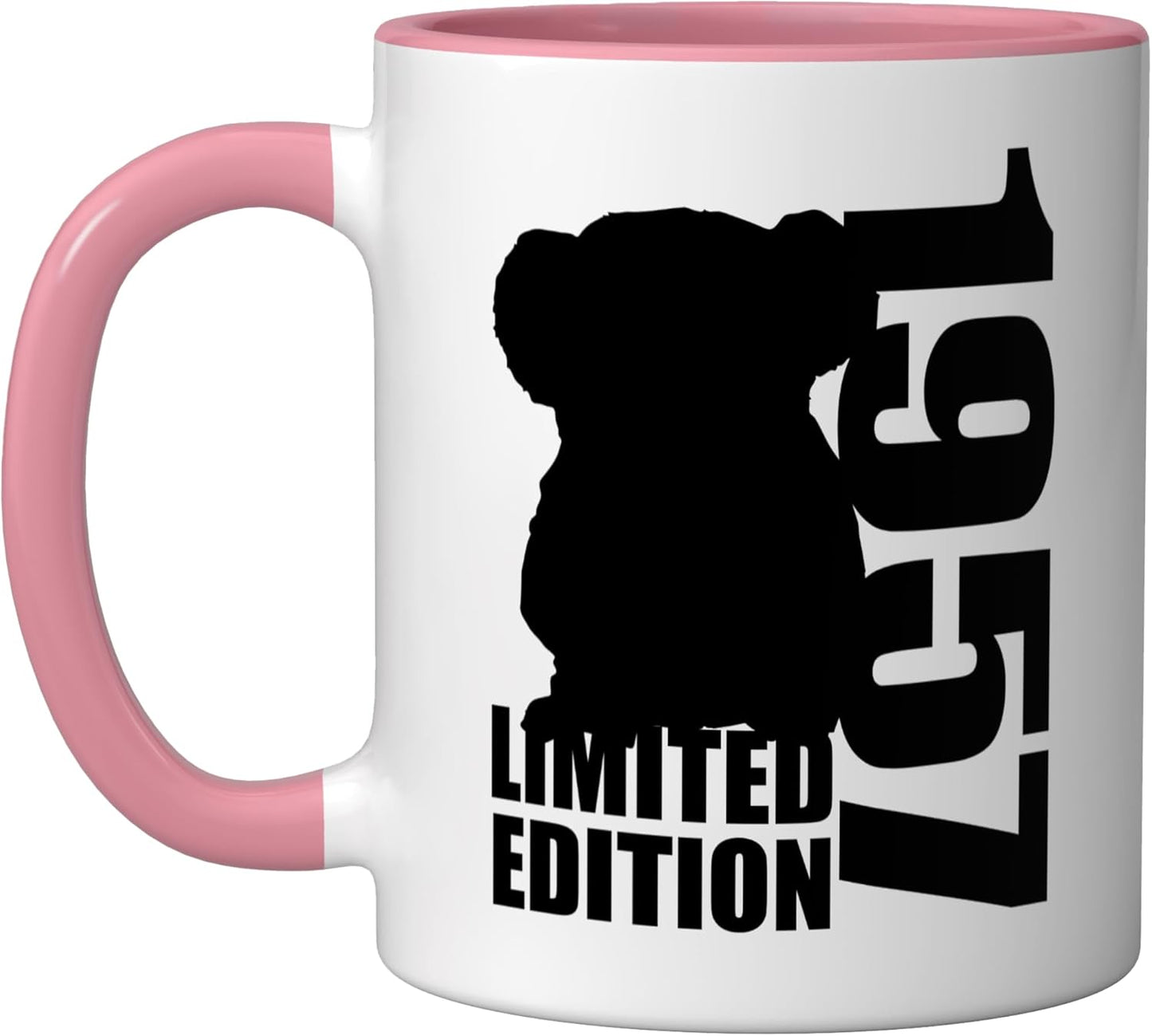 Taza Cerámica Edición Limitada Oso 1957 Rosa/Blanco