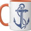 Taza cerámica de capitán de barco Sailor Costume Orange/White