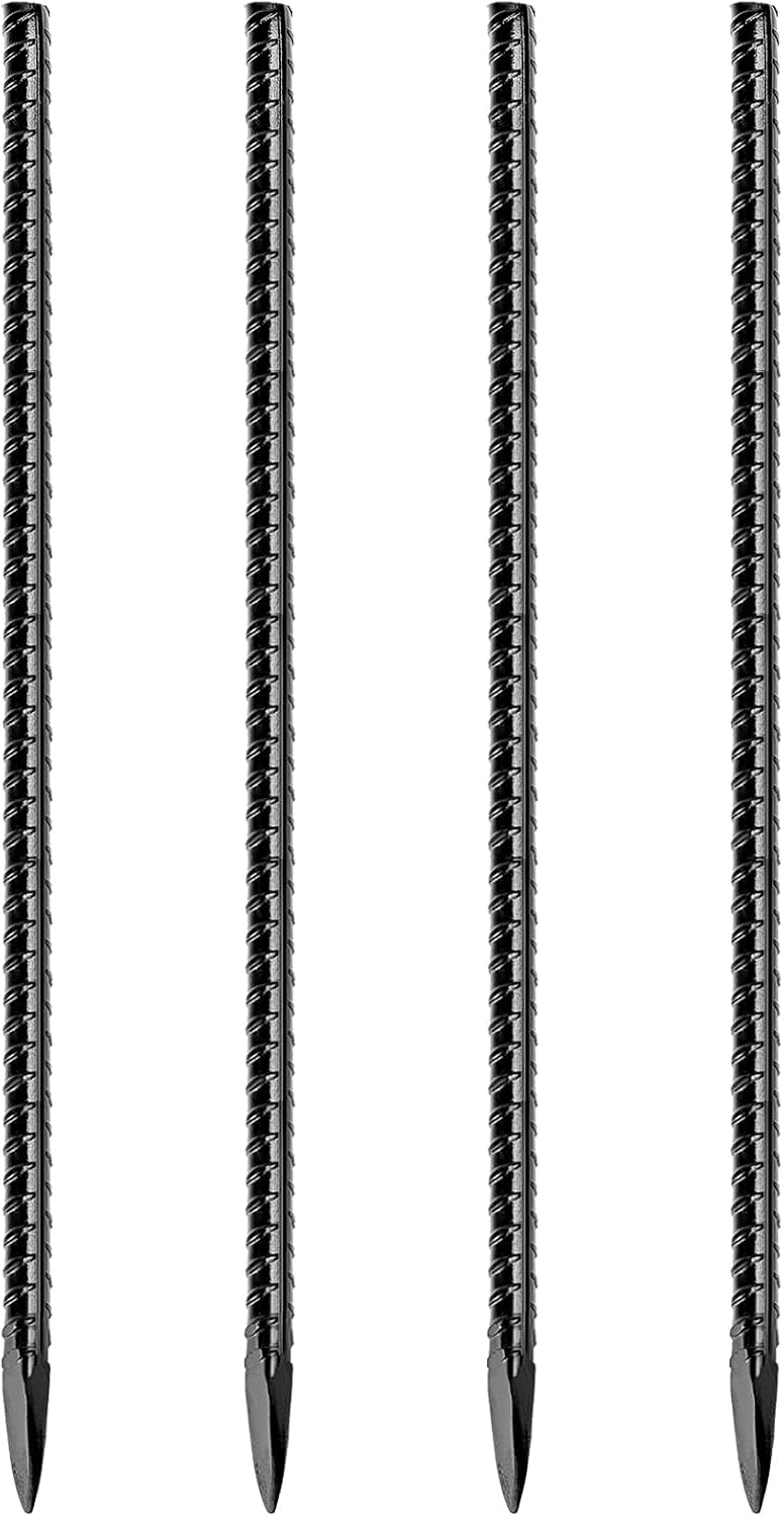Estacas metal resistente con gancho J para jardín 4uds