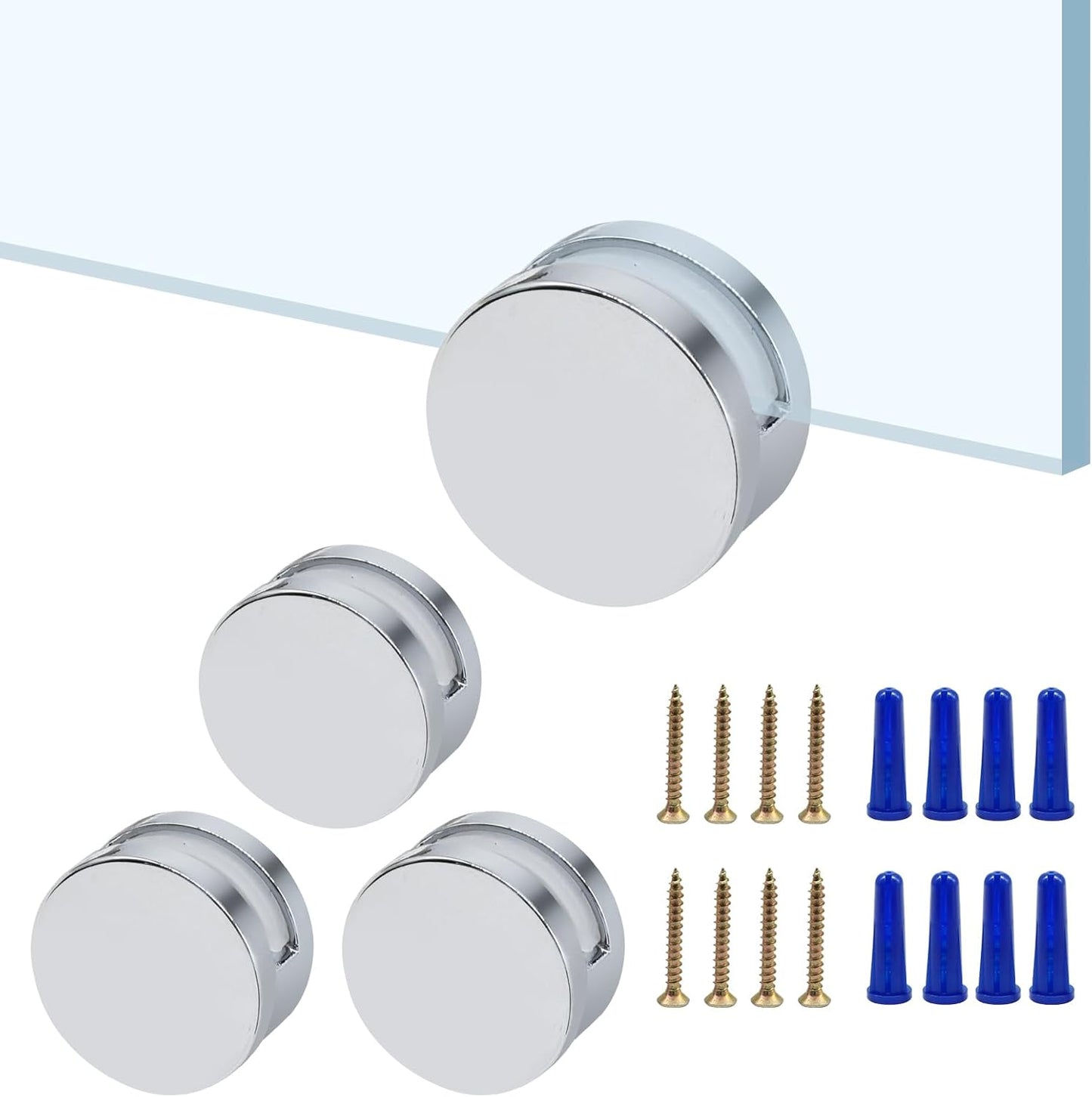 Kit 4 accesorios montaje espejo sin marco soportes ajustables