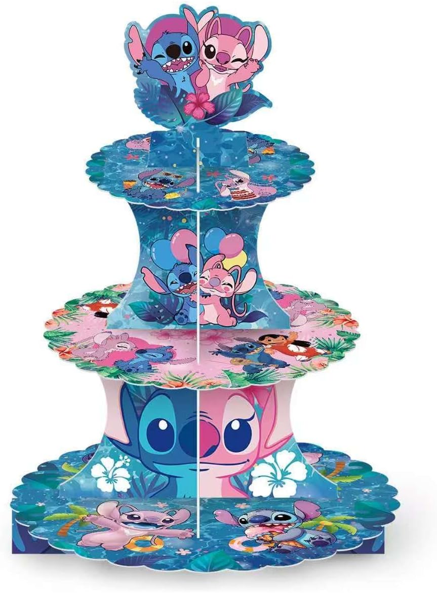 Soporte de tres niveles para fiestas temáticas y decoraciones de cumpleaños