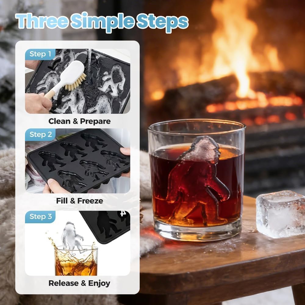 Molde para cubitos de hielo Bigfoot con forma de Sasquatch de silicona