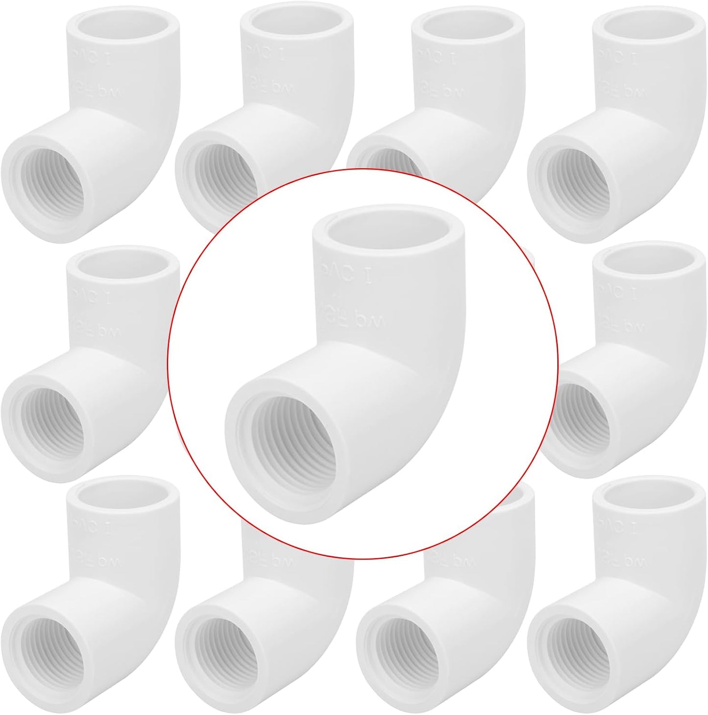 12 Pzas Codo 90 Grados Rosca Hembra 1/2pulg PVC SCH40