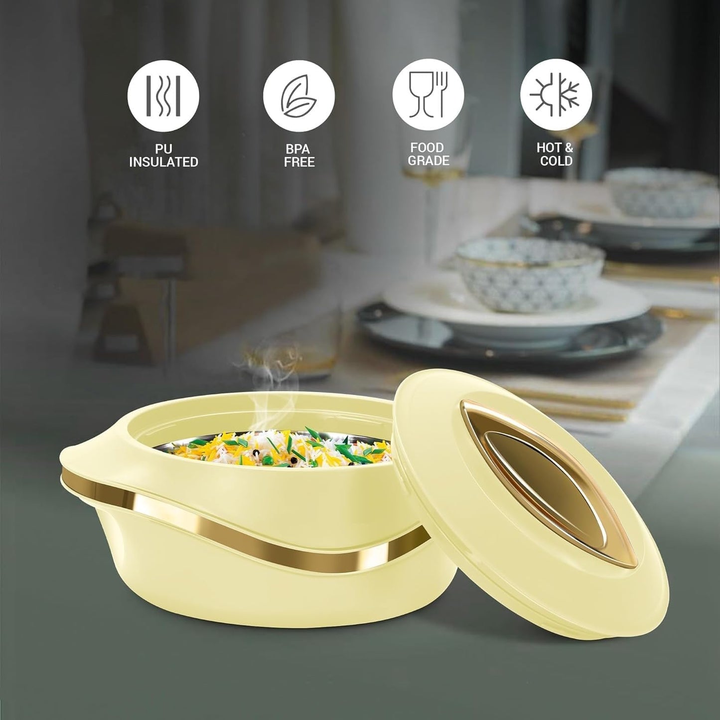 Set 3 Ollas Acero Inox 455-1270ml para Chapati Biryani