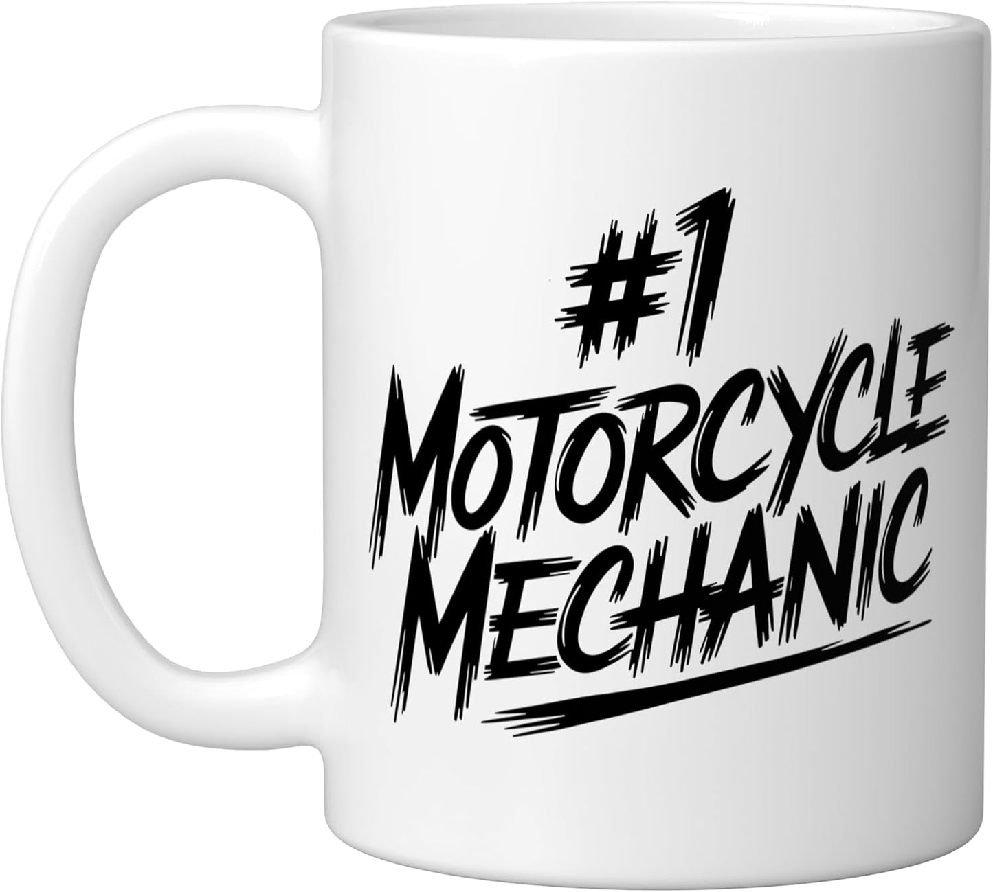 Taza cerámica para mecánico de motocicletas blanca