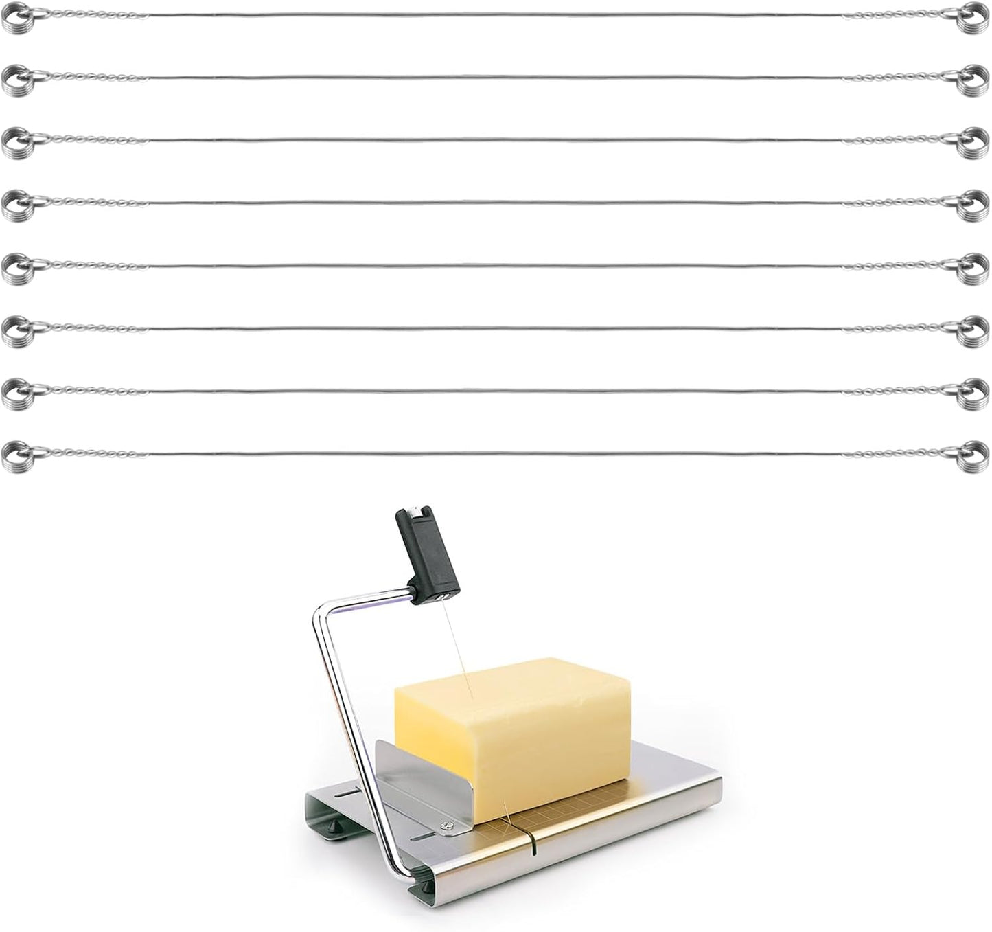 Alambre de corte de queso de acero inoxidable 304, compatible con tabla de cortar queso