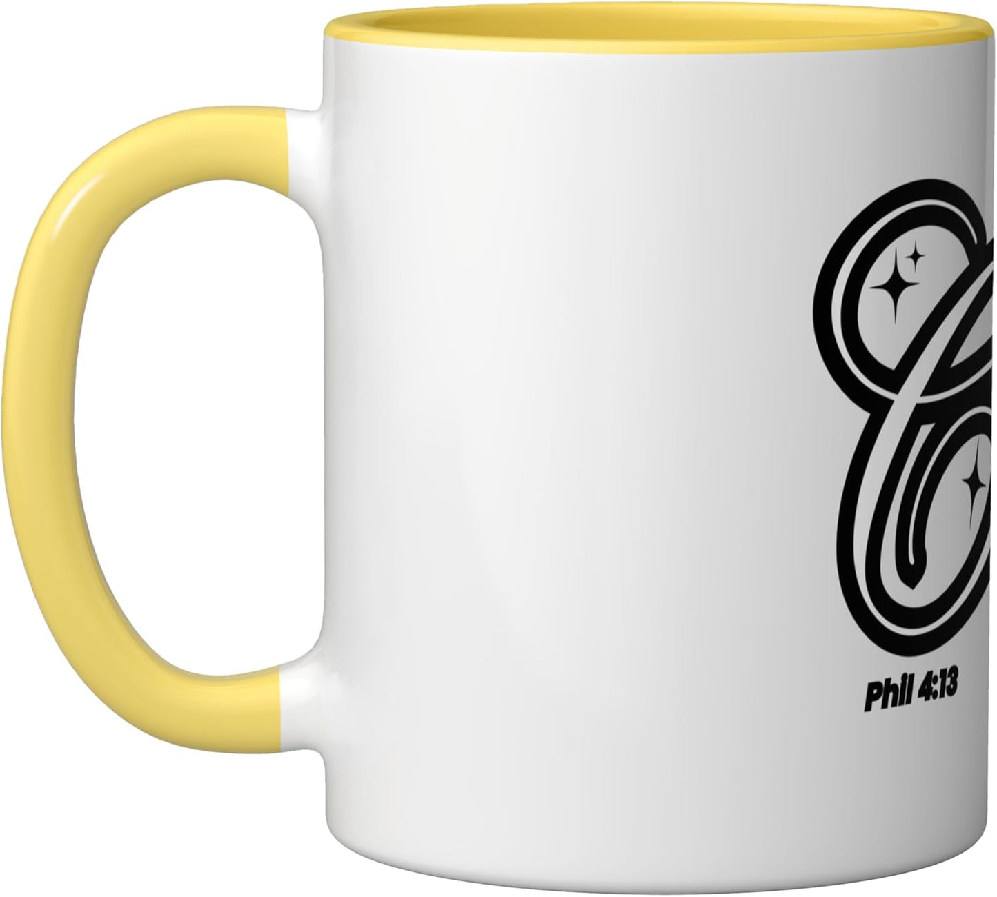 Taza cerámica amarillo/blanco I can do all things through Christ
