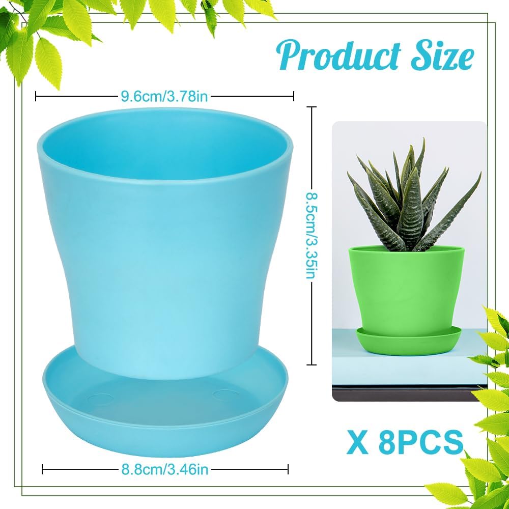 8 Pzas Macetas Plástico para Plantas Interior