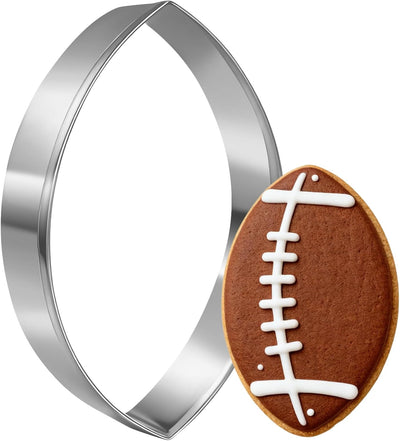 Cortador galletas fútbol acero inox ovalado 4x2.5pulg