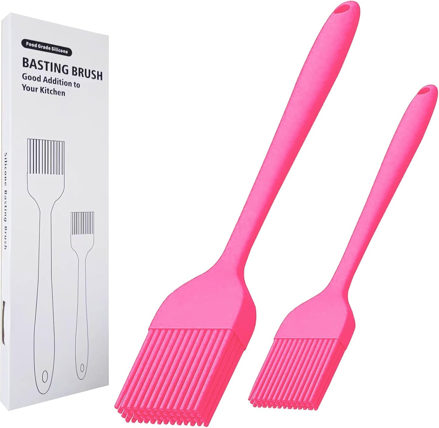 Cepillo silicona para untar 2 pzas cocina barbacoa rosa