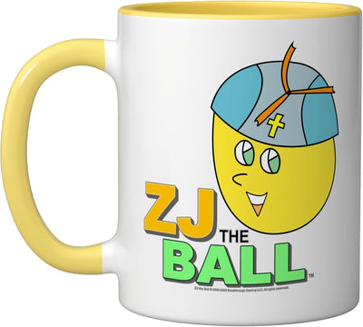 Taza cerámica ZJ the Ball diseño 3 amarillo/blanco