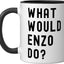 Taza de cerámica What Would Enzo Do Negro/Blanco