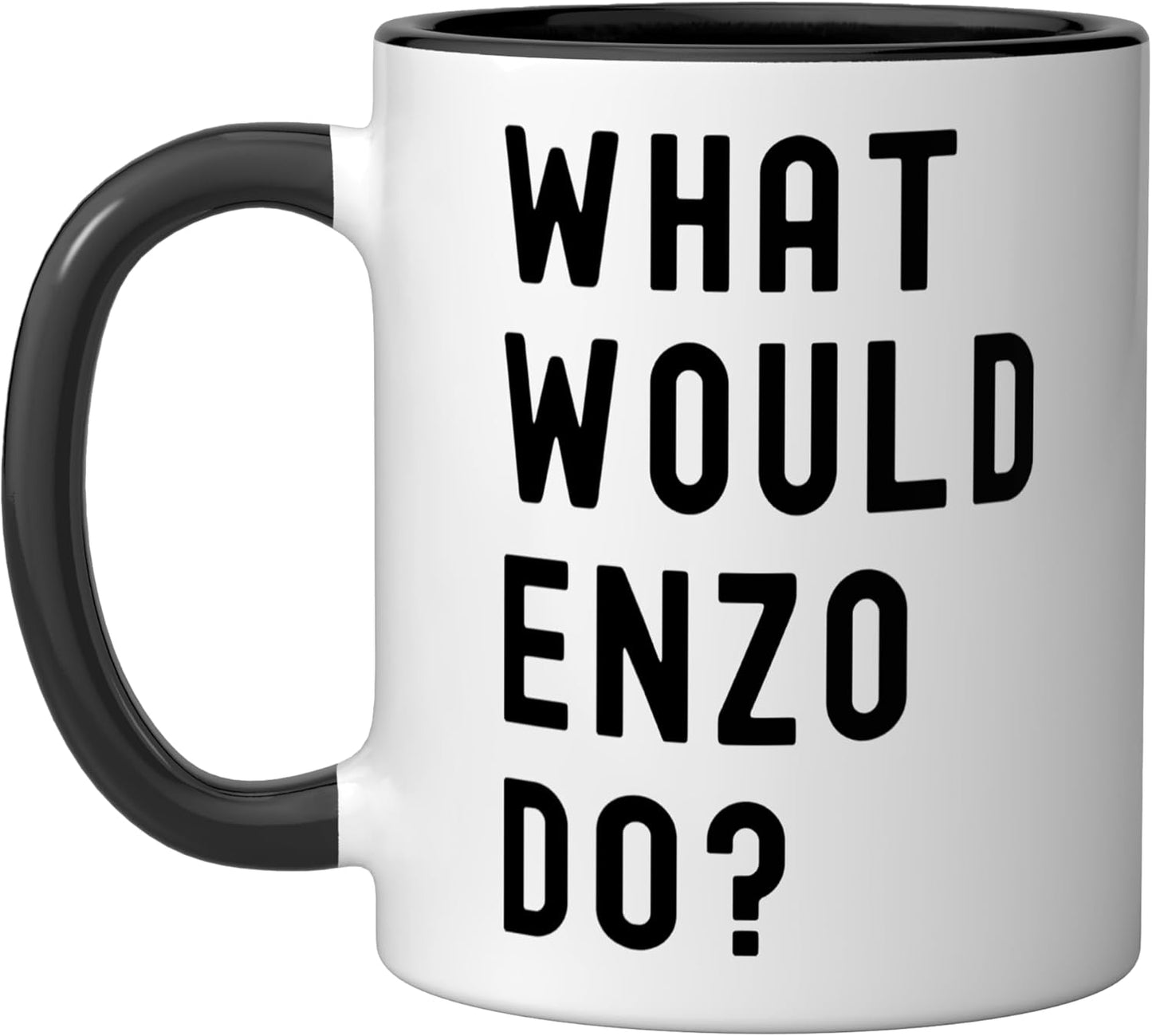 Taza de cerámica What Would Enzo Do Negro/Blanco