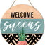 Letrero bienvenida madera colgante decoración bohemia