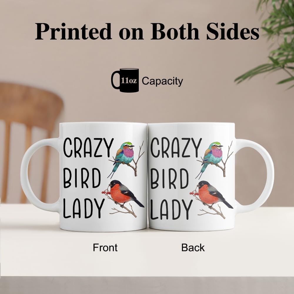 Taza cerámica doble cara 11oz regalo pájaros
