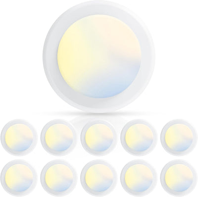 Luz LED techo 6pulg regulable 1000lm 5CCT dormitorio garaje pasillo set 10