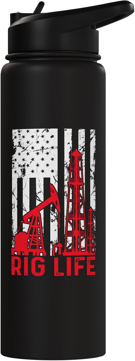 Botella agua acero inox aislada bandera USA