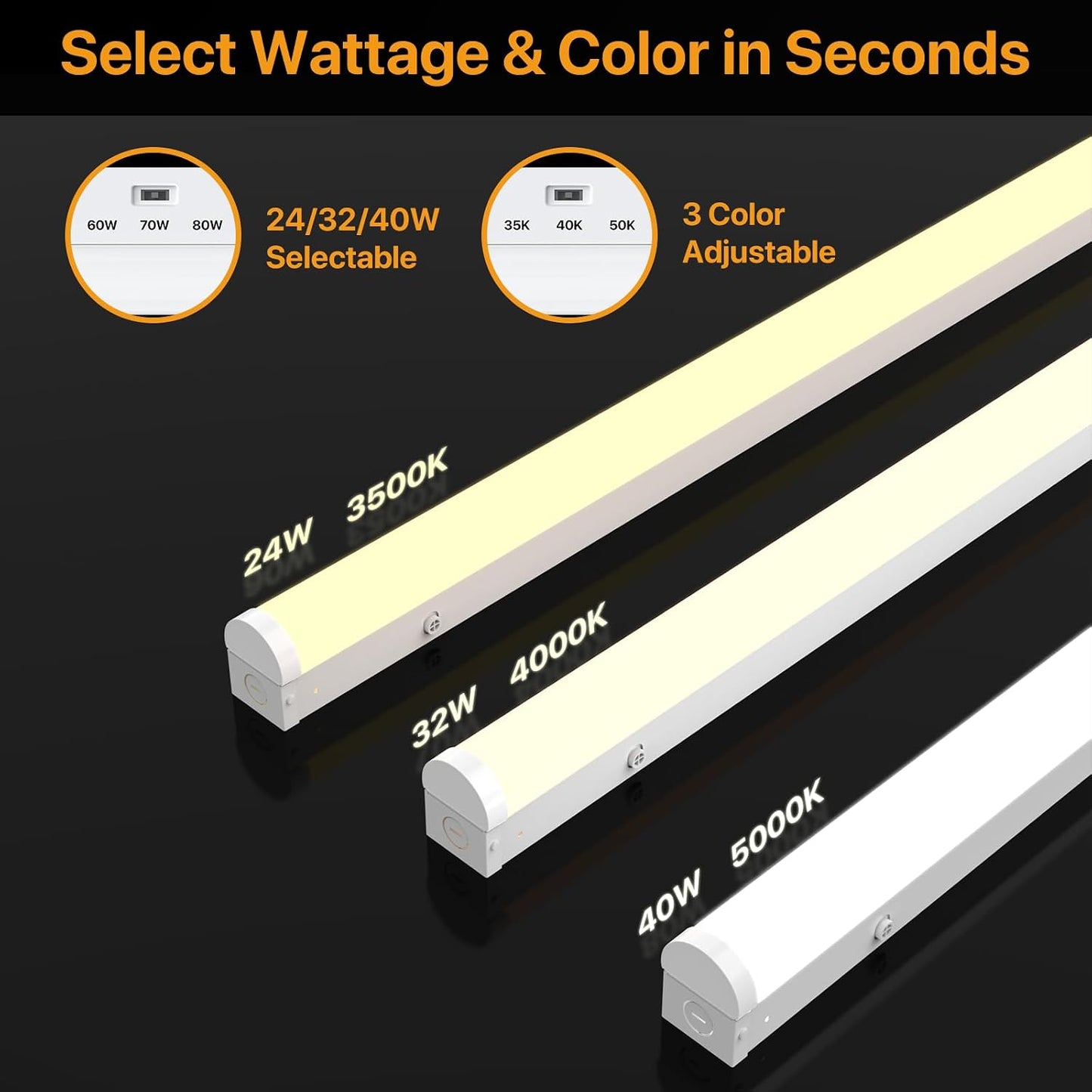 Tira luces LED 4ft regulable 120-277V
