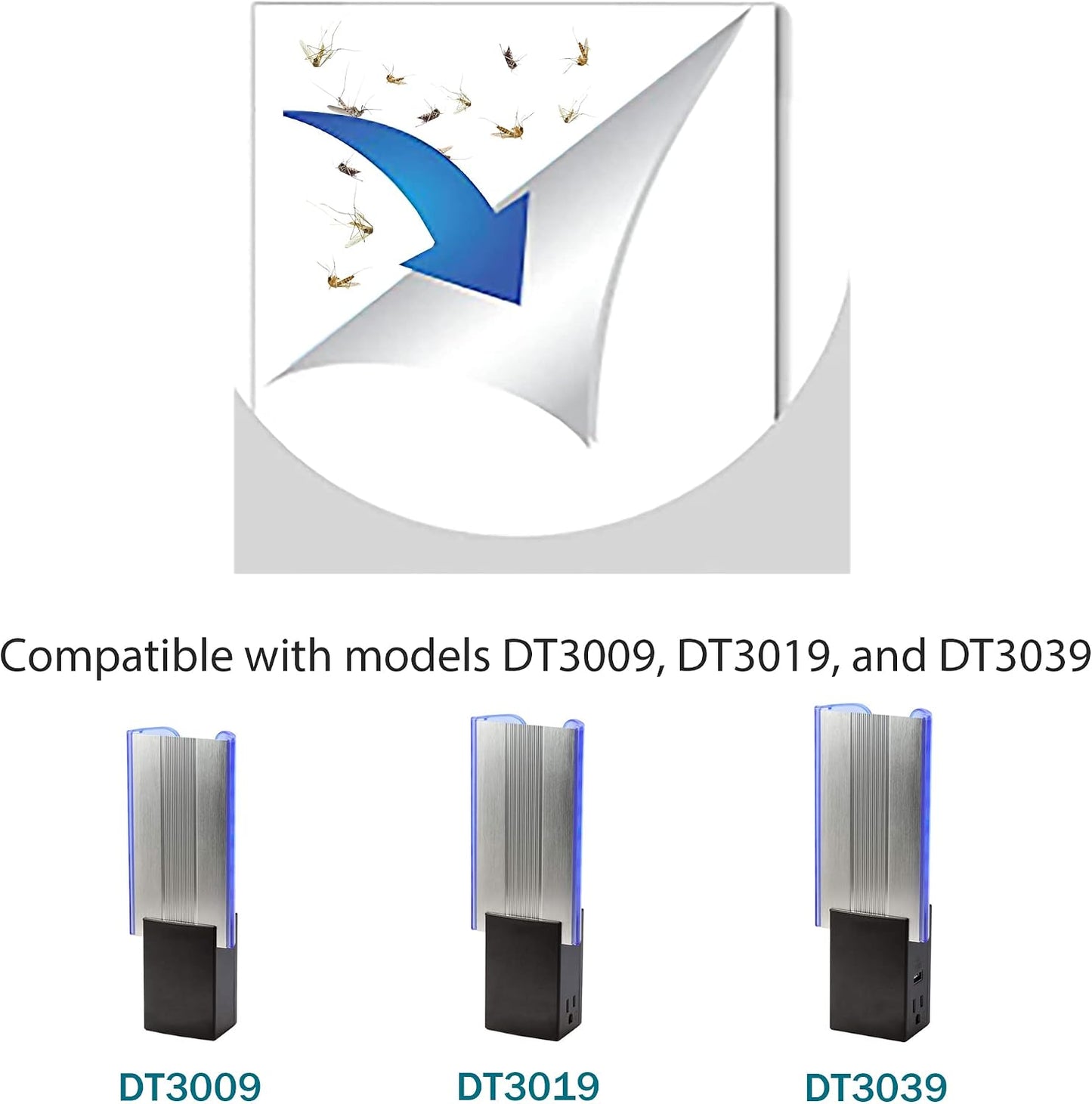 12 Tableros Pegamento Repuesto Dynatrap DT3009 Interior Mosquitos