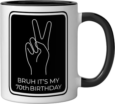 Taza cerámica para hombre y mujer con frase divertida de cumpleaños 70