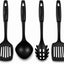 Juego de utensilios de cocina de silicona negros antiadherentes sin BPA