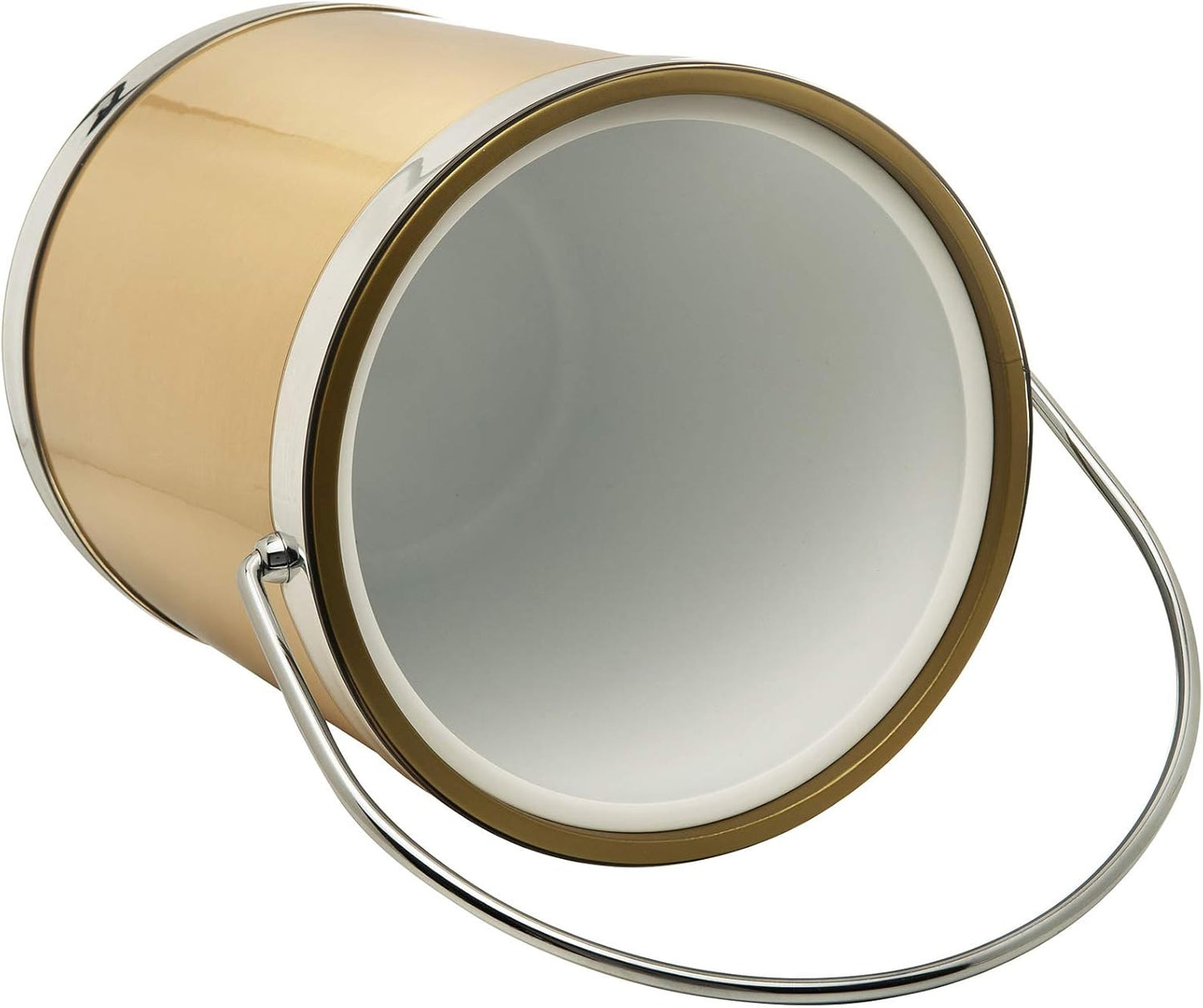 Cubo Hielo Aislado Doble Pared con Pinzas 5qt Oro Plata