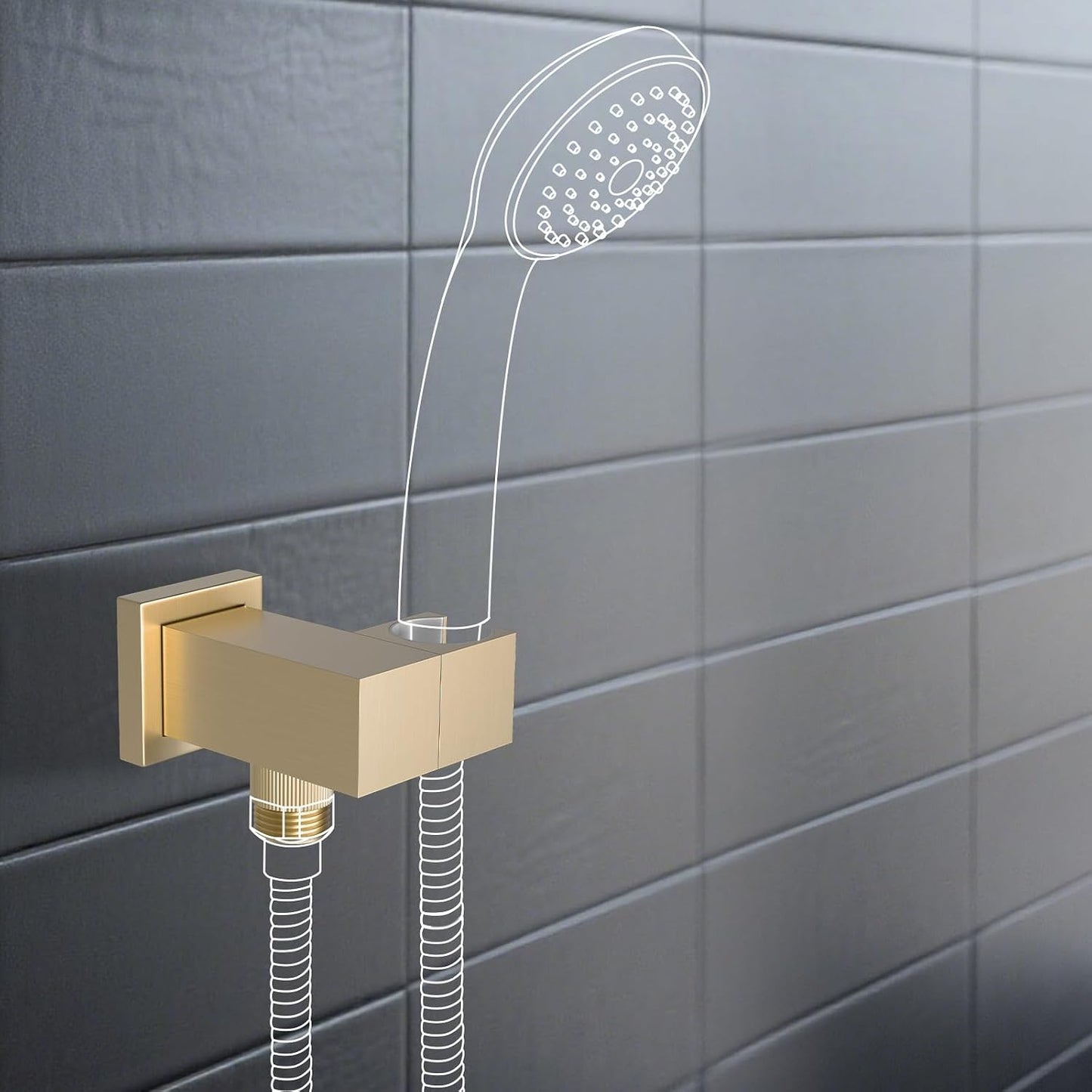Codos suministro agua latón baño soporte ducha mano control flujo