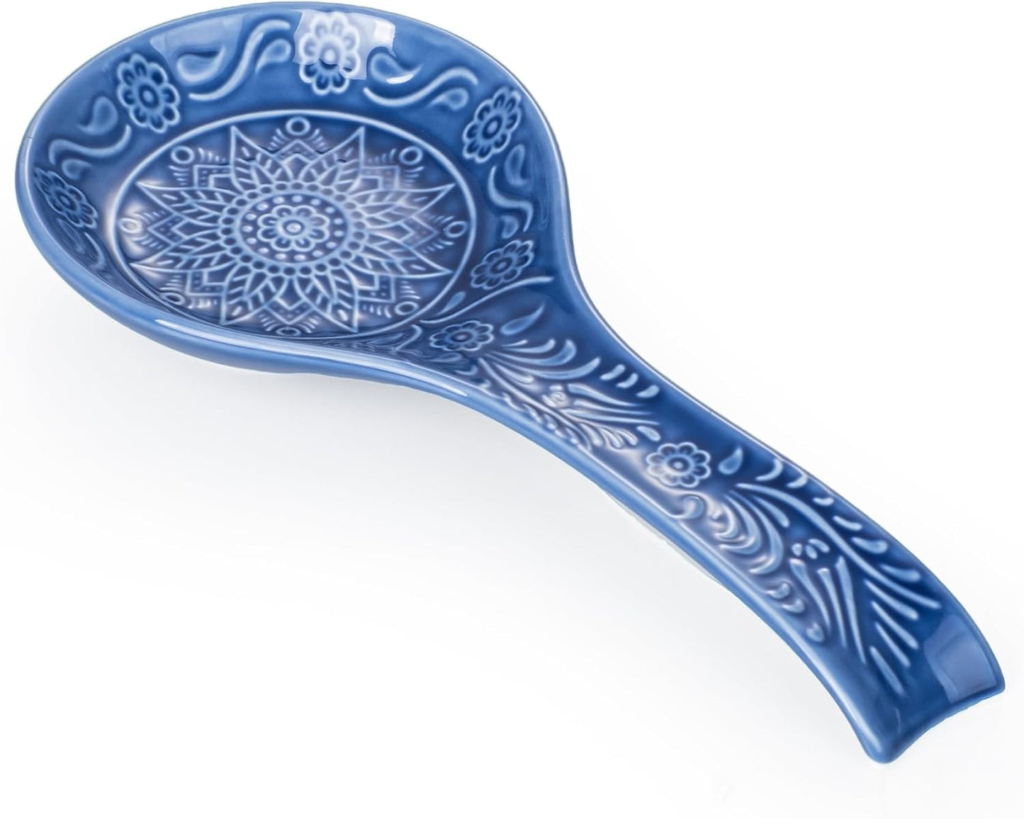 Soporte cuchara cerámica 9pulg juego 2 azul oscuro