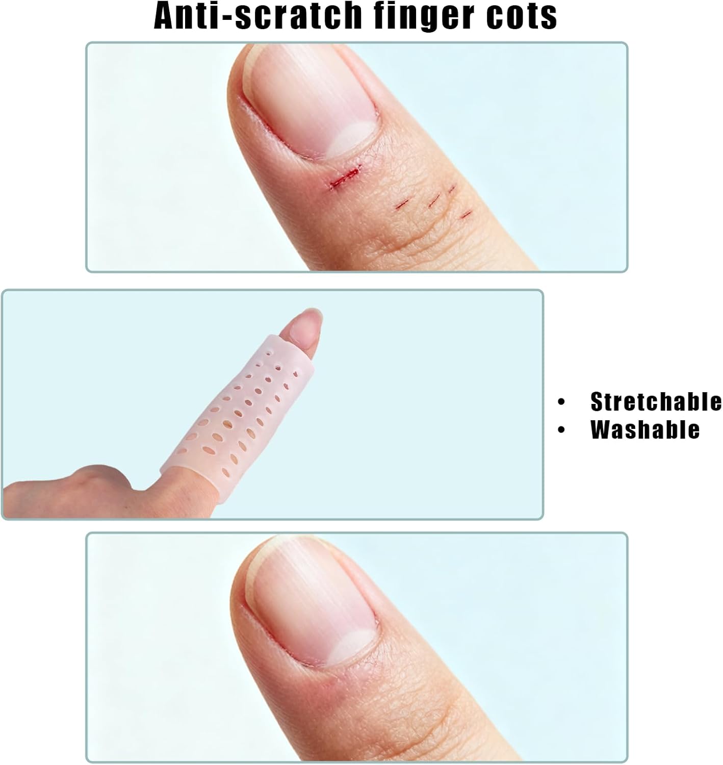 10 Fundas Antipiel Dedos Reutilizables Transpirables