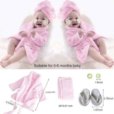 Accesorios foto recién nacidos 5 pzas bata toalla zapatilla