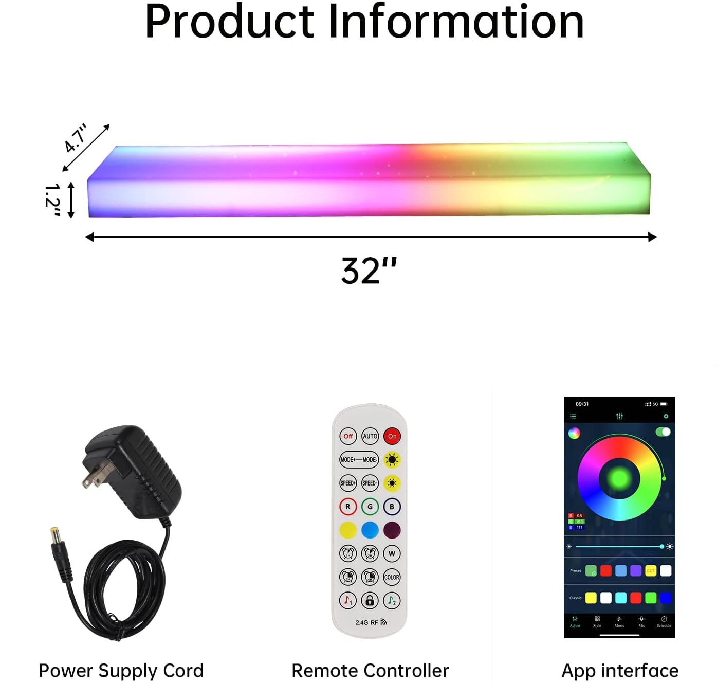 Estante LED para botellas licor 32pulg control remoto