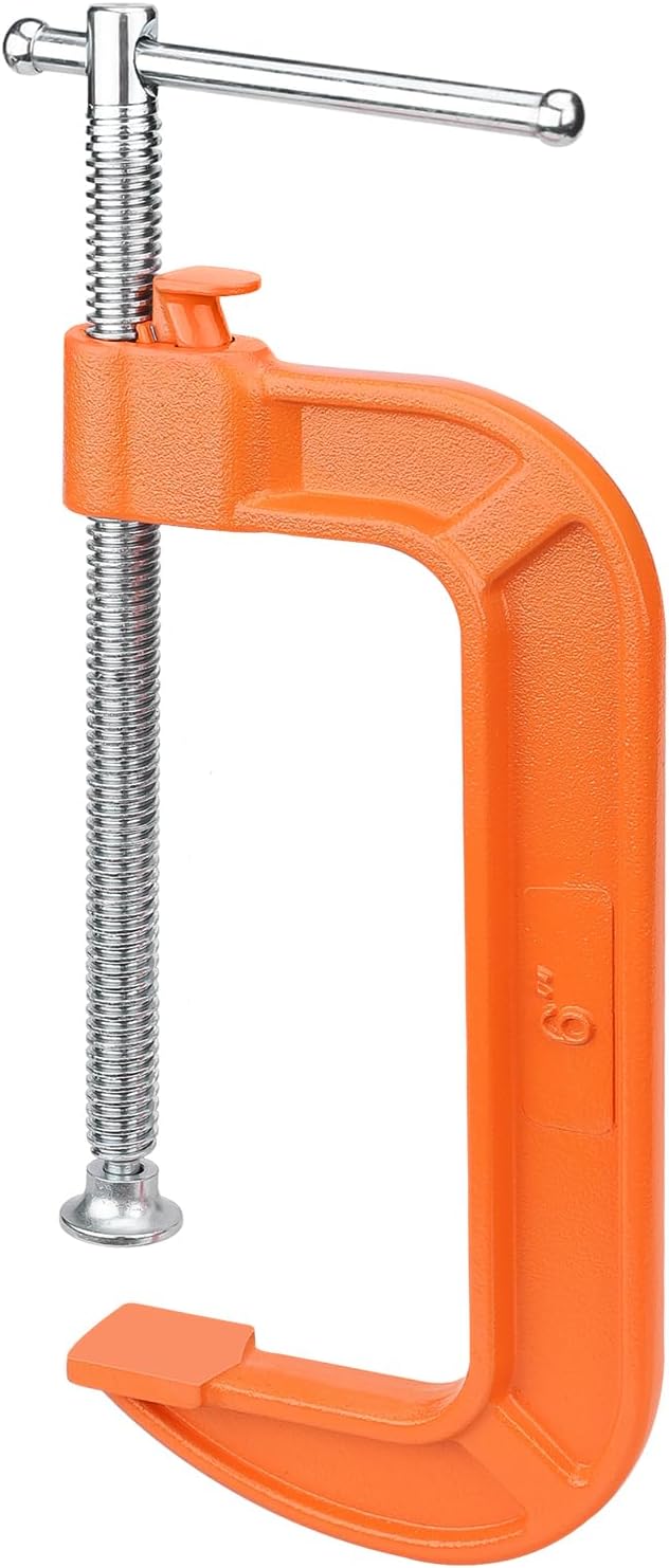Abrazadera C 6pulg botón resistente 700kgf carpintería