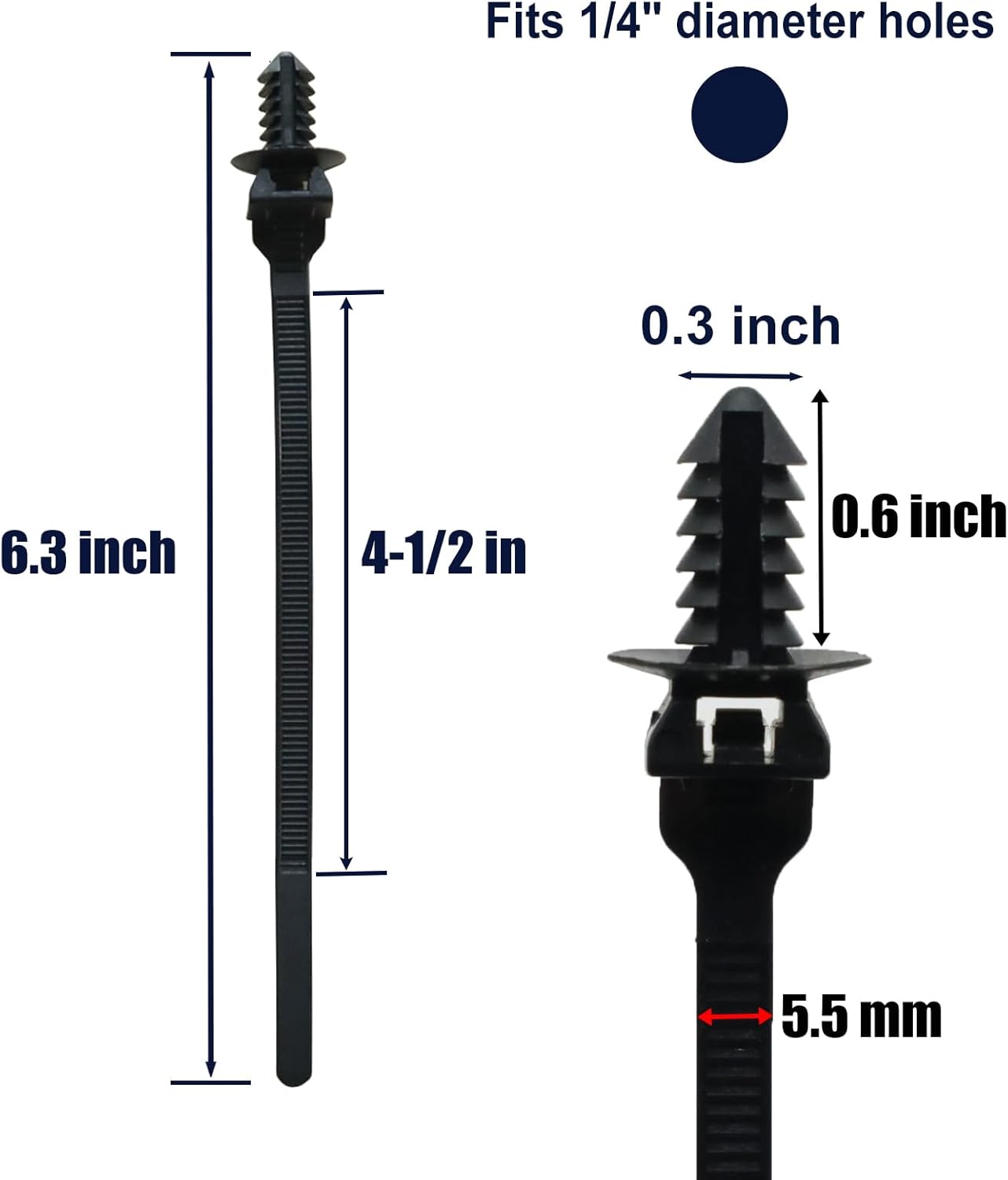 Bridas fijación presión para cables motor set 50