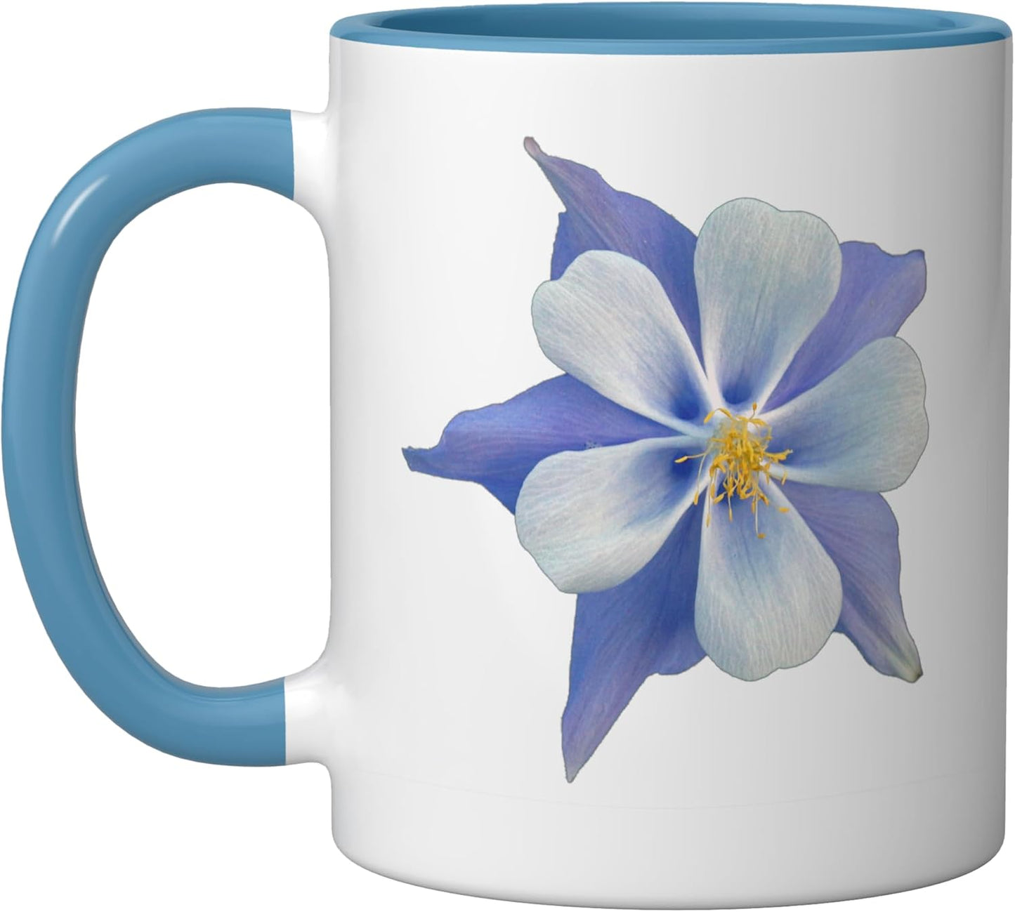 Taza Cerámica Azul con Dibujo de Columbina