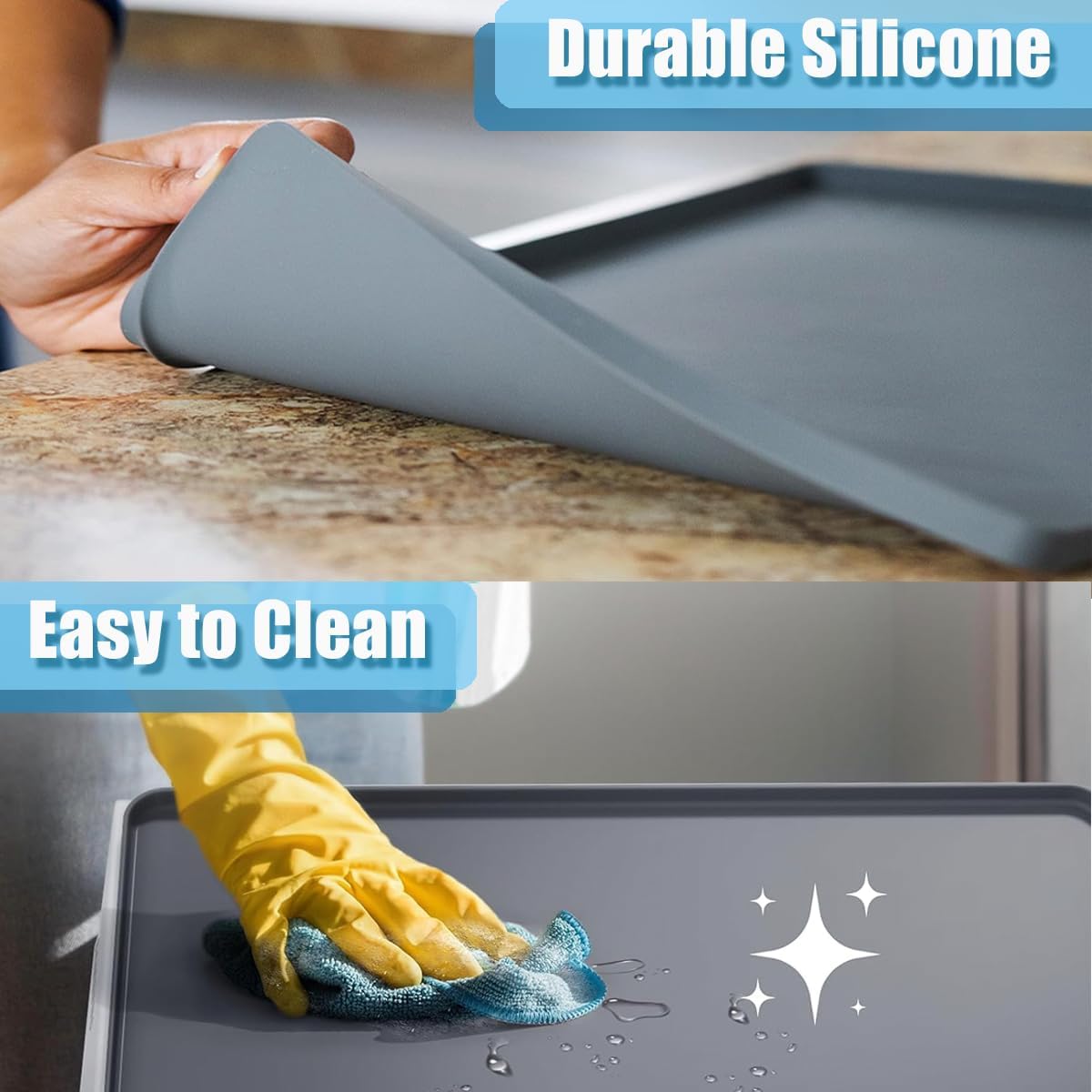 Tapete deshumidificador silicona 17x15pulg con borde elevado