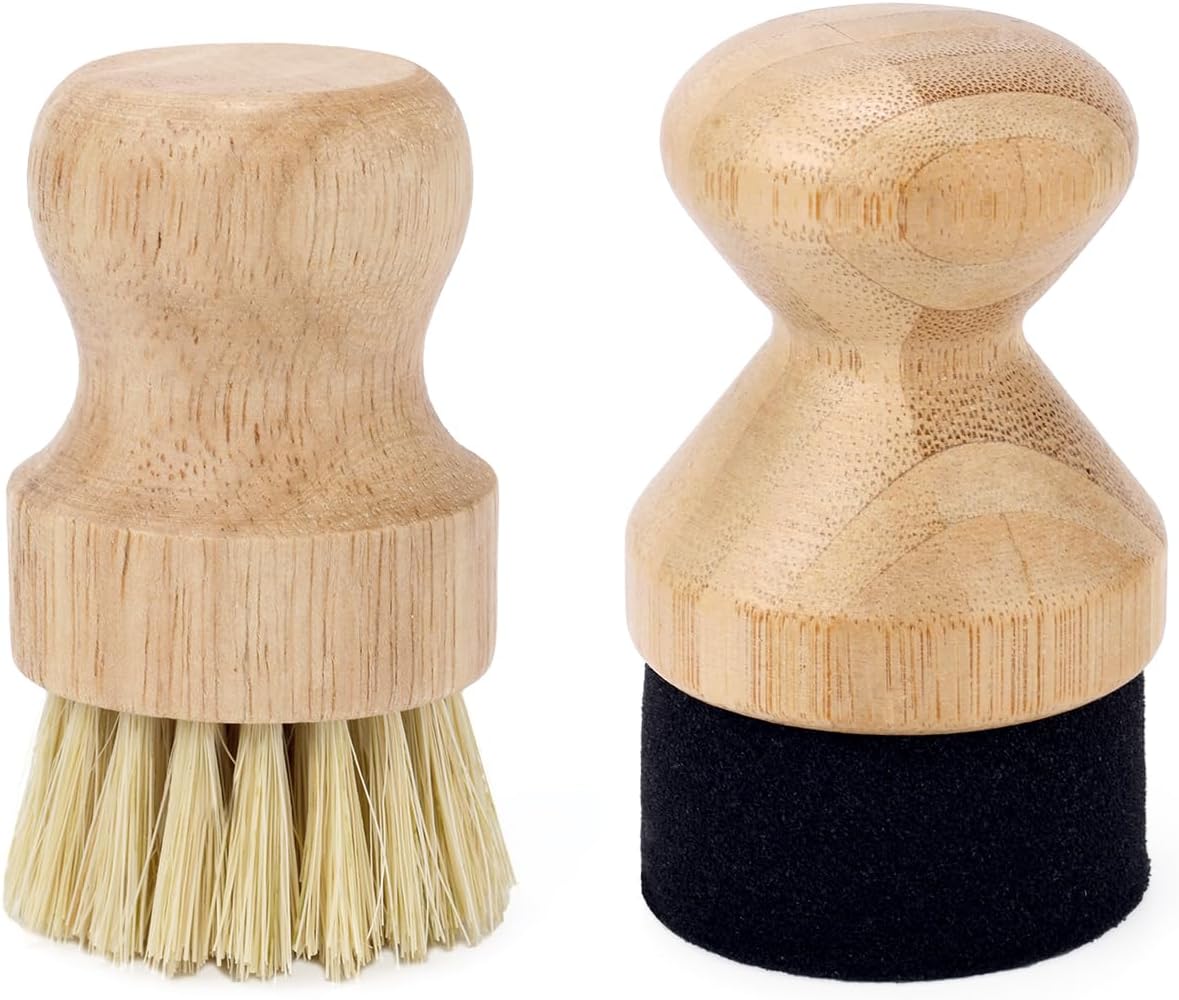 Tabla cortar con cepillo sisal y esponja aplicador cera