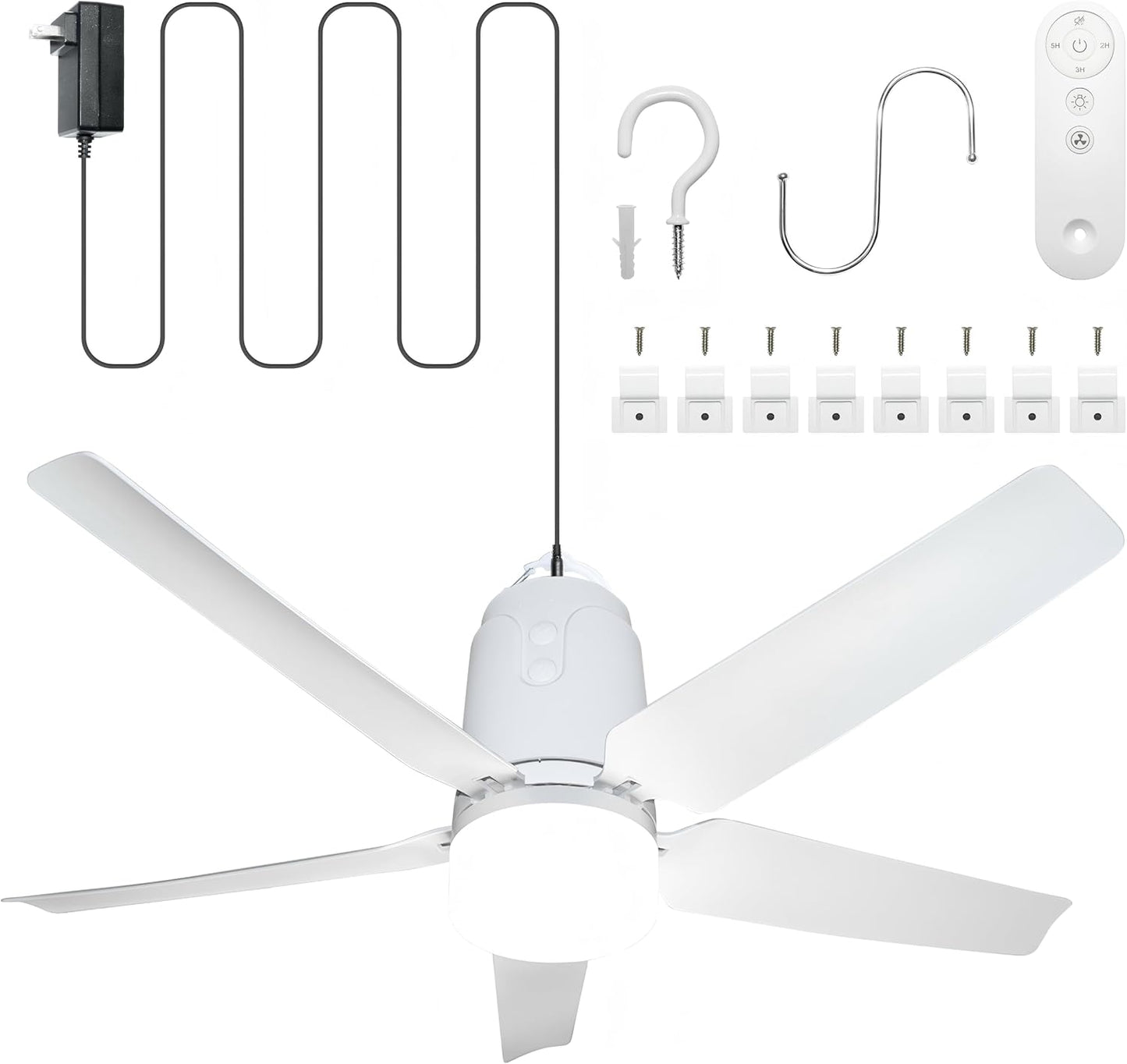 Ventilador glorieta 31.5pulg toldo con luz 3000-6500K control remoto