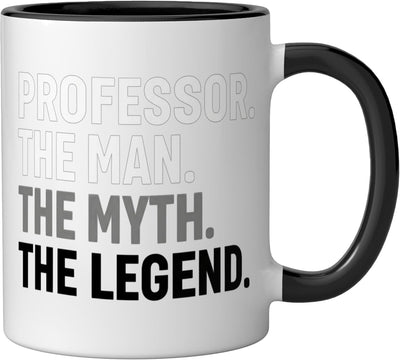 Taza de cerámica Professor The Man The Myth The Legend Negro/Blanco