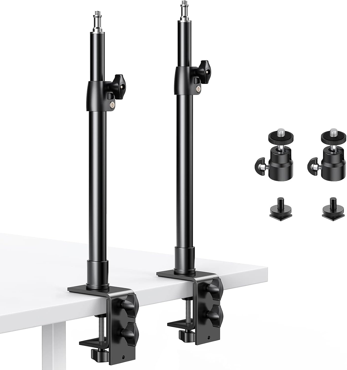 2 Soportes Mesa Cámara Cabezal Bola 1/4pulg Adaptador