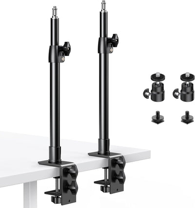 2 Soportes Mesa Cámara Cabezal Bola 1/4pulg Adaptador
