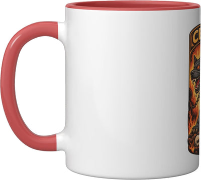 Taza Cerámica Cerberus Bocetos Griegos Infierno Rojo/Blanco