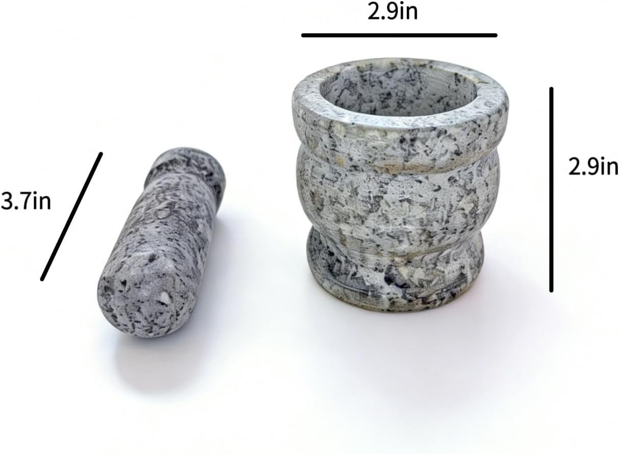 Mortero Granito Alimenticio 2.95pulg Antiderrap Molinillo Culinario