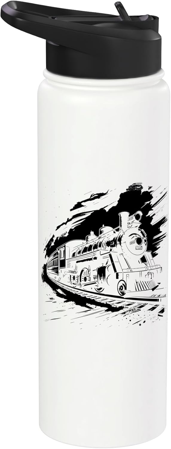 Botella de agua aislada de acero inoxidable estación de tren