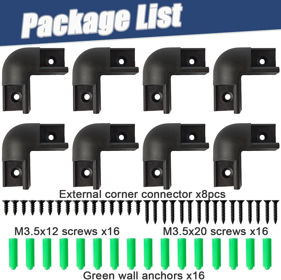 8 Pzas Tira LED forma V conector negro kit montaje